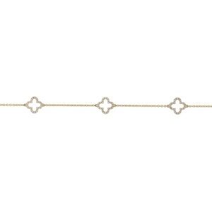 14kt gold & Sterling Silver Bracelet with 3 Clover motifs- perfect gift!